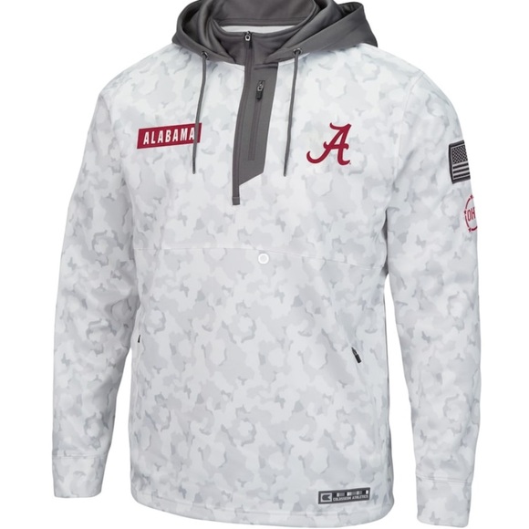 ALABAMA CRIMSON TIDE COLOSSEUM QUARTER ZIP HOODIE ARCTIC CAMO - XL - Picture 2 of 4